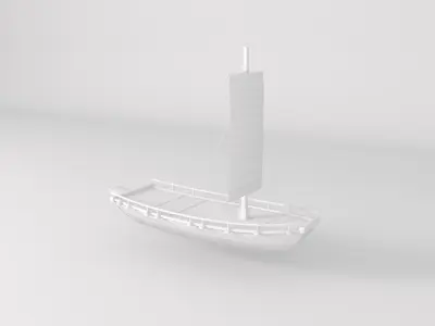 Korean Medieval Ship - Joseon Ferry model 3D model