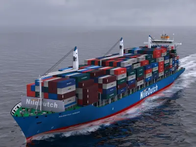 Container Ship - 02 - 3D model