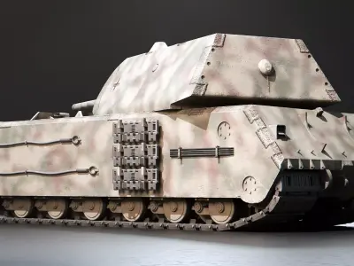Panzer VIII Maus - German Heavy Tank Low-poly 3D model