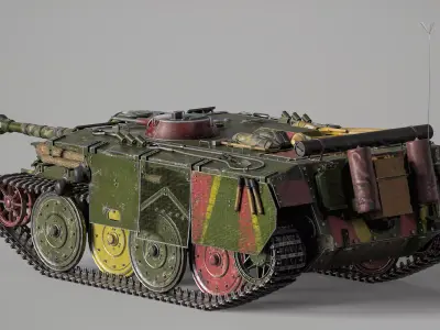 E-10 Hetzer 2 II Entwicklung light tank destroyer - Germany East Low-poly 3D model