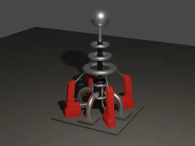 Tesla coil turret Low-poly 3D model