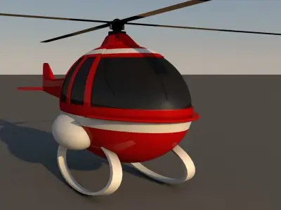 Cartoon helicopter  Free 3D model
