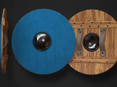 Round Shield02 Low-poly 3D model