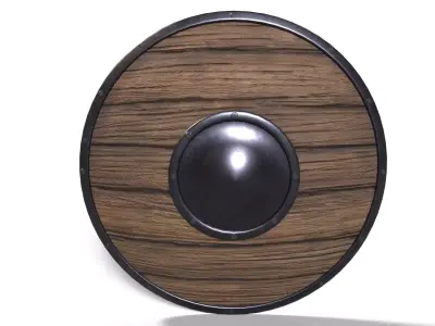 Shield wooden Low-poly 3D model purchase