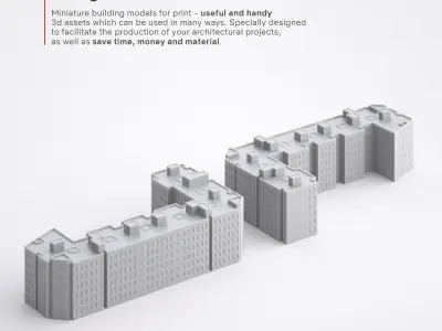 Free 3D Print miniature building RB-SP-MD-011 Free 3D print model purchase