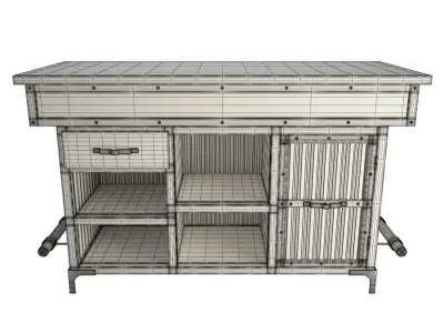 Industrial Metallic Counter 3D model