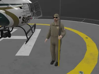  AS-350 Hillsborough County Sheriff Animated Low-poly 3D model