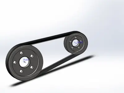 V-Belt and Pulley Assembly 3D model