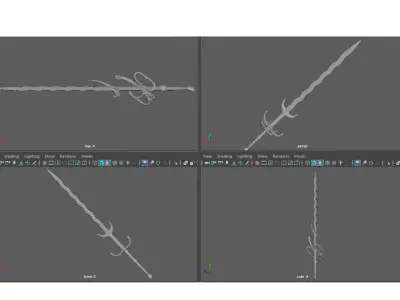 two-handed flamberg 3D model