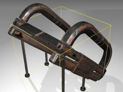 Futuristic Stairs - 12 - Rusty Textures Low-poly 3D model