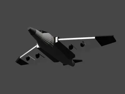 3d model low poly airplane jet plane flying Free low-poly 3D model