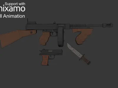 WW2 US Pilot Low-poly 3D model