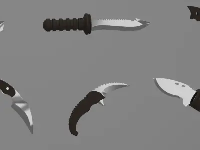 Pack of unique 3D Knives 3D model