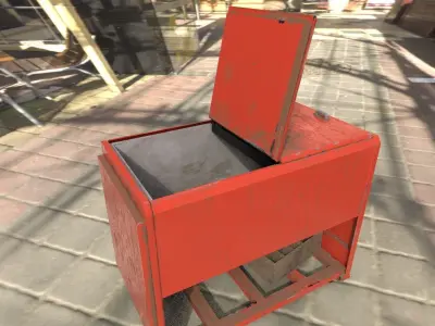 Low poly cooler game ready sandbox vending machine for sims Low-poly 3D model