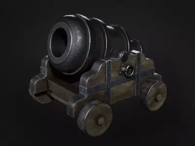 Old Cannon Low-poly 3D model