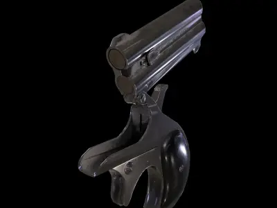 Remington Double Derringer Model 95 Low-poly 3D model