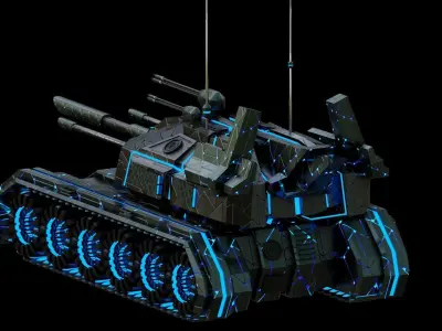 Futuristic tank 3D model buy