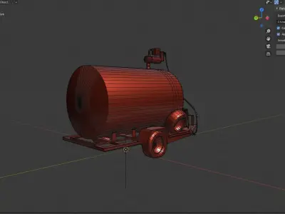 Mobile Gas Tank  Game Asset Low-poly 3D model