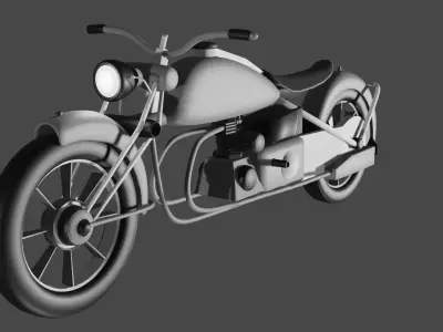 Black MotorCycle Low-poly 3D model