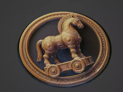 Trojan Horse Medallion 3D print model