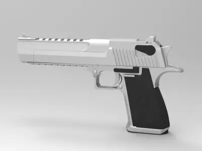 Deagle silver gun 3D model purchase