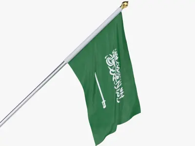 Saudi Arabia Cloth Flag Wall Mount Animated 3D model