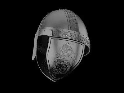 Viking helmet engraved 3D model