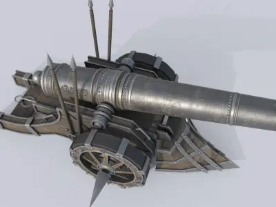 Fantasy cannon Low-poly 3D model