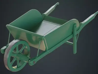 Wheelbarrow 4A Low-poly 3D model