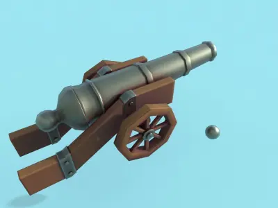 Cannon Low-poly 3D model shop