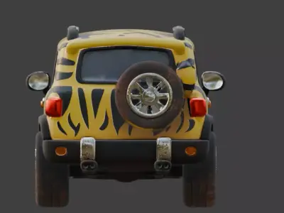 Chibi Stylized Tiger SUV Scout Low-poly 3D model