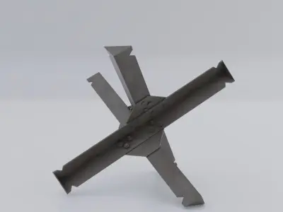 Czech Hedgehog Barricade Anti Tank Barrier Low-poly 3D model