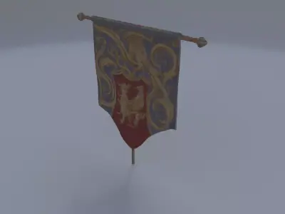Decorative Heraldic Banner 3D model