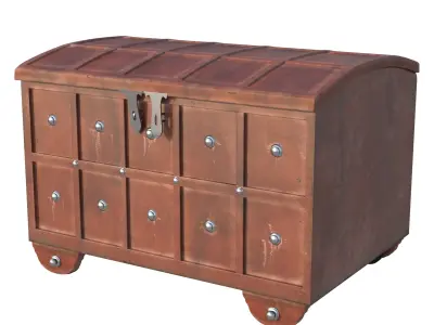 Indian Chest - Medieval 18th Century - Indian Cabinet 3D model