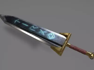 GreatSwored legend of zelda sword Low-poly 3D model