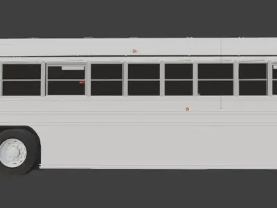 Blue Bird A3 School Bus   Realistic 3D Model Game Ready Low-poly 3D model