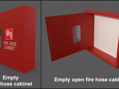 Empty fire hose cabinet 3D model
