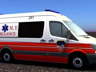 Mercedes Benz Sprinter 311 CDI New York City Ambulance 3D model