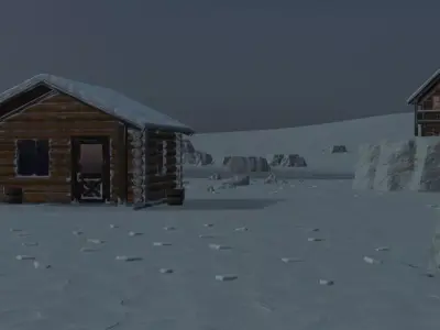 Winter Village 3D model shop