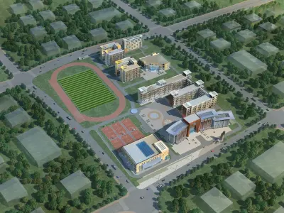 School Building 3D model 29