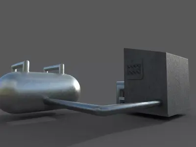 reservatory metal tank and pipe Free 3D model