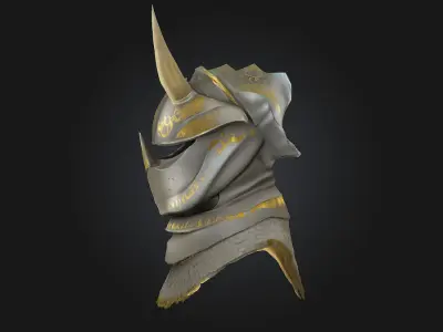 Mystic Warrior Helm  Arcane Power Meets Battle-Hardened Steel 3D model