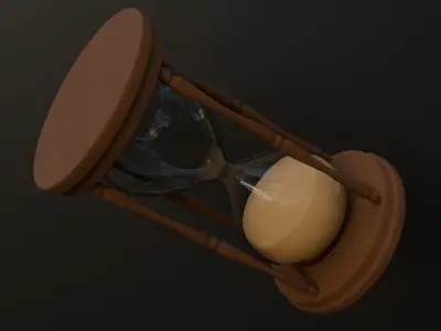 Wooden Hourglass Low-poly 3D model