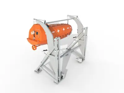 Conventional lifeboats Low-poly 3D model