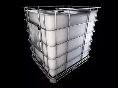 Flow Bin 1000 liter reinforced tank for water and liquid Low-poly 3D model