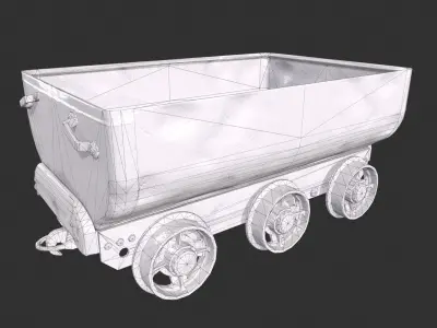 Mining Cart Low-poly 3D model