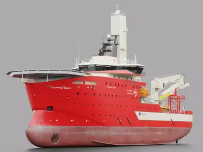 CSOV Offshore Wind Vessel Low-poly 3D model