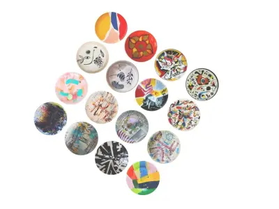 Abstract Art Plates Set 3D model