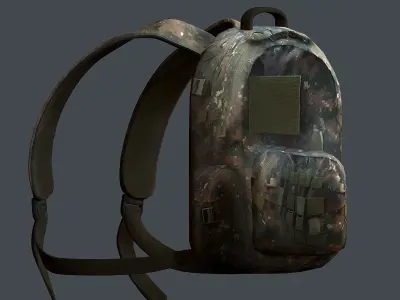 Backpack Camping Generic military human bag storqge baggage Low-poly 3D model get
