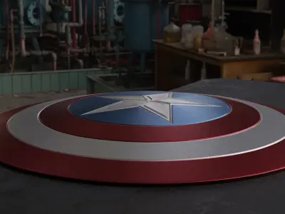 Captain America Shield Low-poly 3D model purchase